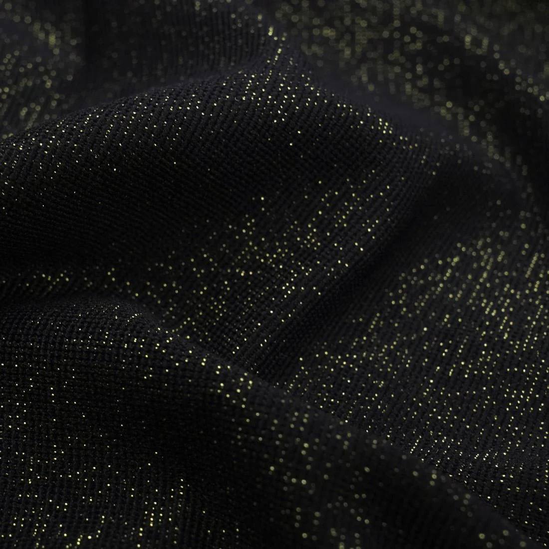 Black Performance Lurex Crewneck T‑Shirt in Nylon Spandex for Athletic & Statement Wear | H8S S26 n5